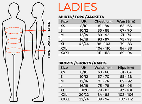 Ladies Size Guide